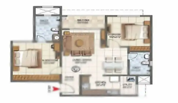 sattva-city-2-bhk-apartment-floor-plan